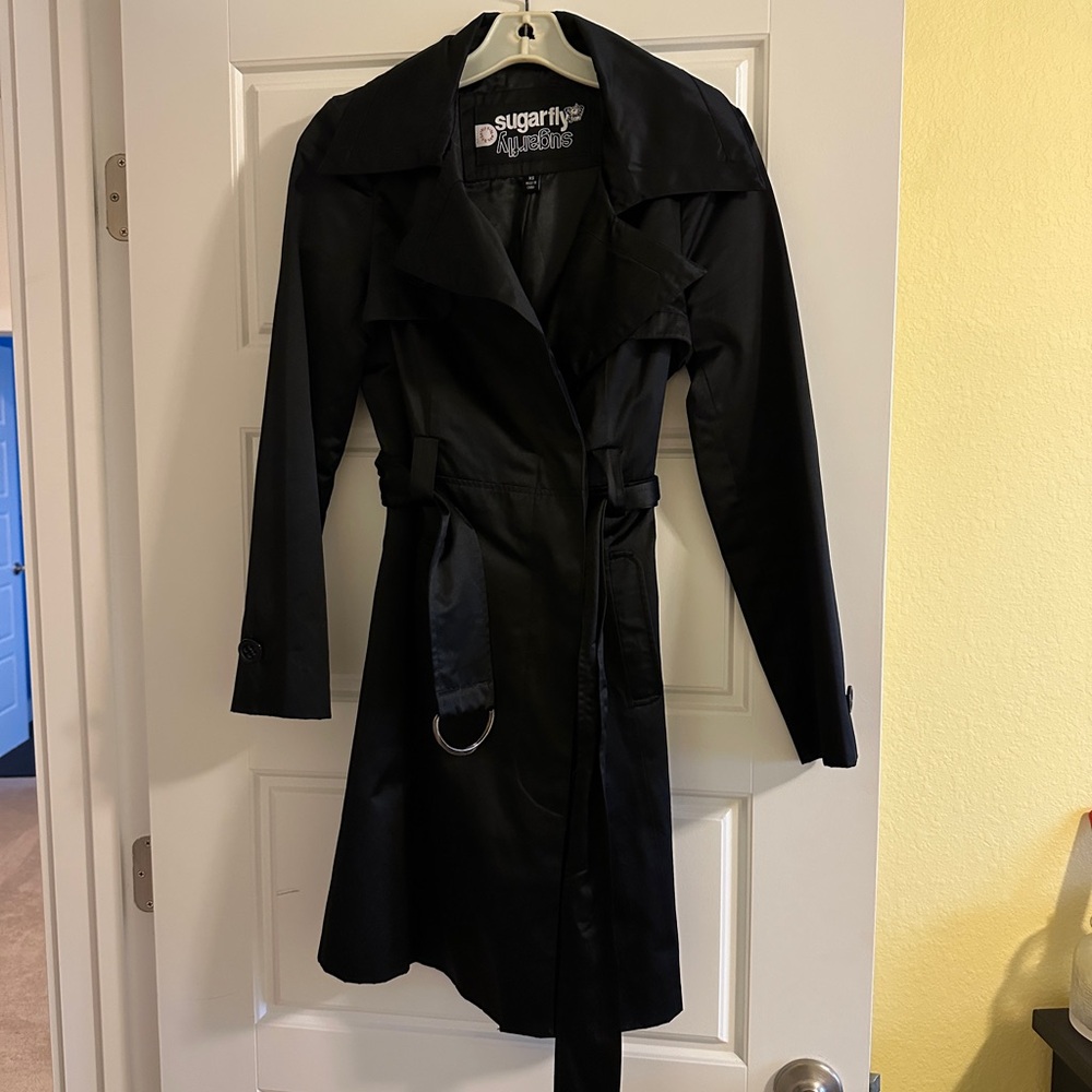 Sugarfly Black Trench Coat for Women